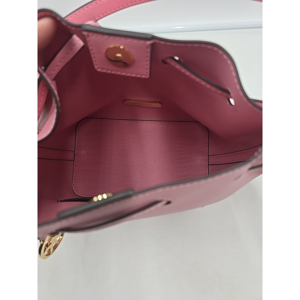 NEW MICHAEL Michael Kors Eden Medium Leather Pink Bucket Shoulder Bag MSRP $398. - Picture 13 of 16